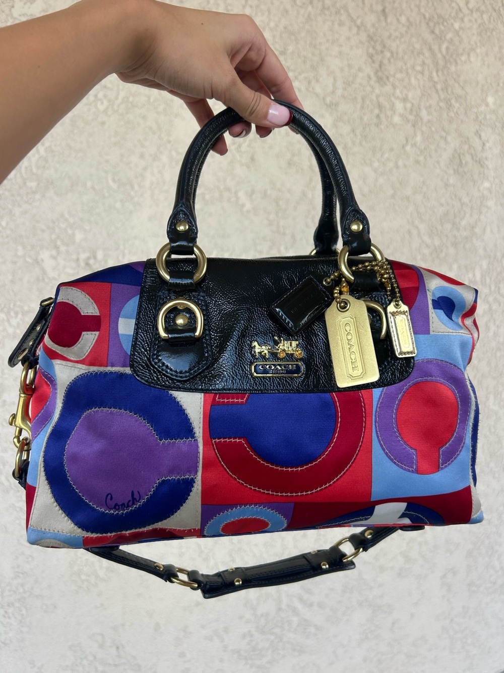 Vintage Y2K Coach Madison Sabrina Op Art Bag